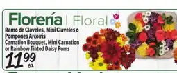 El Super Fresh Carnation Bouquet, Mini Carnationor Rainbow Tinted Daisy Poms offer