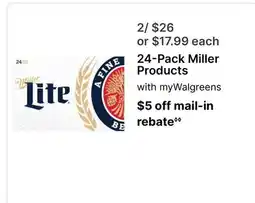 Walgreens 24-Pack Miller Products offer