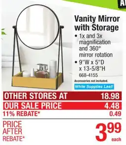 Menards Vanity Mirror with Storage offer
