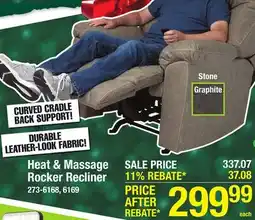 Menards Heat & Massage Rocker Recliner offer