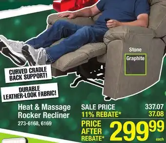 Menards Heat & Massage Rocker Recliner offer