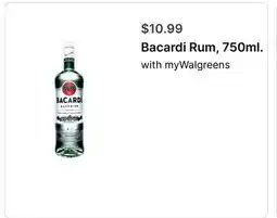 Walgreens Bacardi Rum, 750ml offer