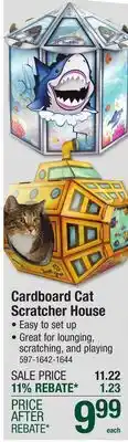 Menards Cardboard Cat Scratcher House offer