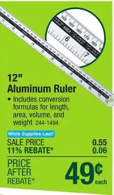 Menards 12 Aluminum Ruler offer
