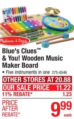 Menards Blue's Clues & You! Wooden Music Maker Board offer
