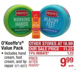 Menards O'Keeffe's Value Pack offer