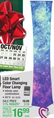 Menards LED Smart Color Changing Floor Lamp offer
