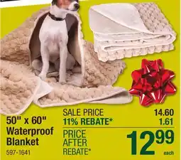 Menards 50 x 60 Waterproof Blanket offer