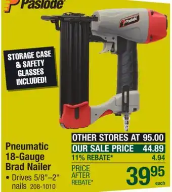 Menards Pneumatic 18-Gauge Brad Nailer offer