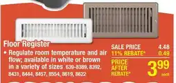 Menards Floor Register offer