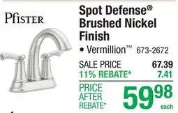 Menards Spot Defense Brushed Nickel Finish offer