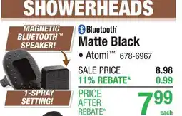 Menards Matte Black SHOWERHEADS offer