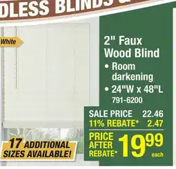 Menards 2 Faux Wood Blind offer