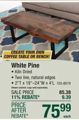Menards White Pine offer