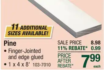 Menards Pine offer