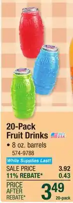 Menards 20-Pack Fruit Drinks offer