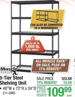 Menards 5-Tier Steel Shelving Unit offer