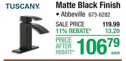 Menards FAUCETS Matte Black Finish offer