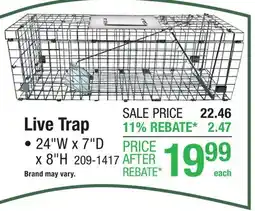 Menards Live Trap offer