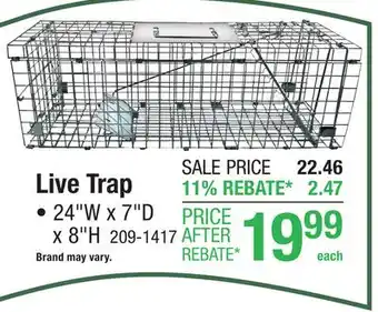 Menards Live Trap offer