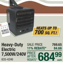 Menards Heavy-Duty Electric 7,500W/240V offer