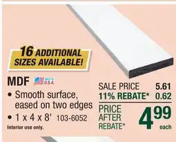 Menards MDF offer