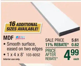 Menards MDF offer