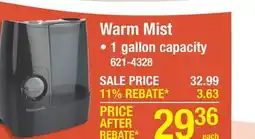 Menards Warm Mist offer
