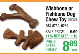 Menards Wishbone or Fishbone Dog Chew Toy offer