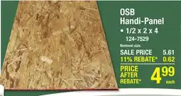 Menards OSB Handi-Panel offer