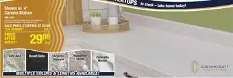 Menards Shown in 4' Carrara Bianco offer