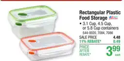 Menards Rectangular Plastic Food Storage offer