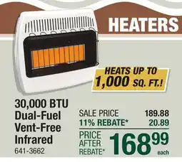 Menards 30,000 BTU Dual-Fuel Vent-Free Infrared offer