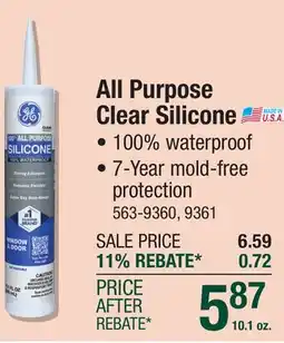 Menards All Purpose Clear Silicone offer