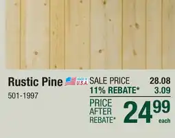 Menards Rustic Pine offer