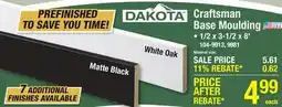 Menards Craftsman Base Moulding offer
