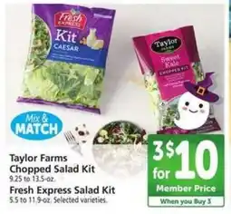 Safeway Taylor Farms Chopped Salad Kit & Fresh Express Salad Kit offer