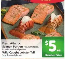 Safeway Fresh Atlantic Salmon Portion & Wild Caught Lobster Tail offer