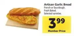Safeway Artisan Garlic Bread offer