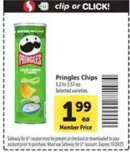 Safeway Pringles Chips offer