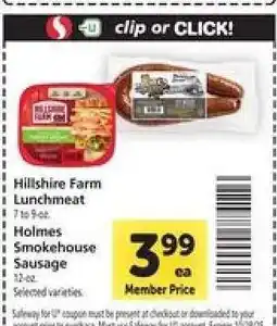 Safeway Holmes Smokehouse Sausage offer