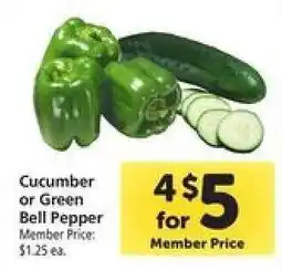 Safeway Cucumber or Green Bell Pepper offer