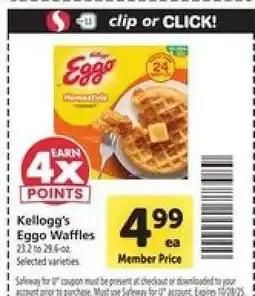 Safeway Kellogg's Eggo Waffles offer