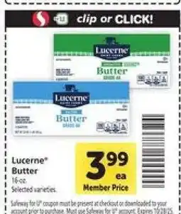 Safeway Lucerne Butter offer