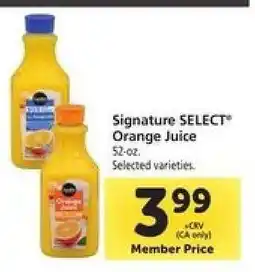 Safeway Signature Select Orange Juice offer