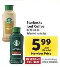 Safeway Starbucks Iced Coffee offer
