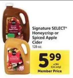 Safeway Signature SELECT Honeycrisp or Spiced Apple Cider offer