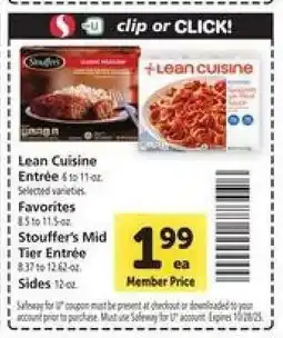 Safeway Lean Cuisine Entrée offer
