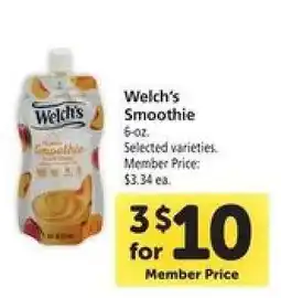 Safeway Welch’s Smoothie offer