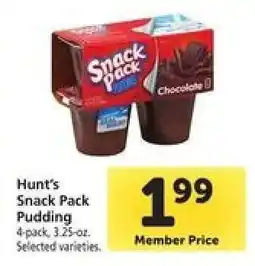 Safeway Hunt's Snack Pack Pudding offer